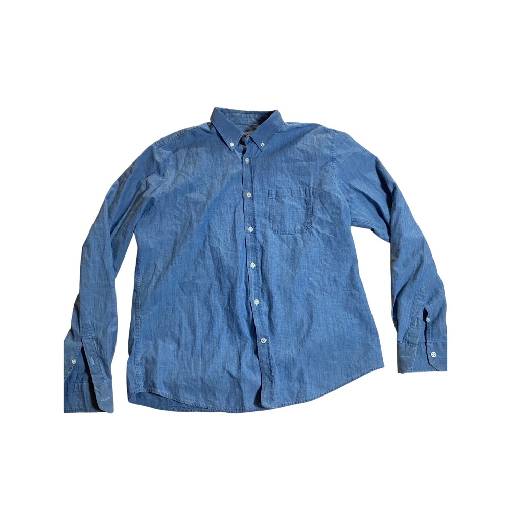 Lafaurie 1991 Dakota Men Blue Cotton Chambray Button Down Shirt Size L